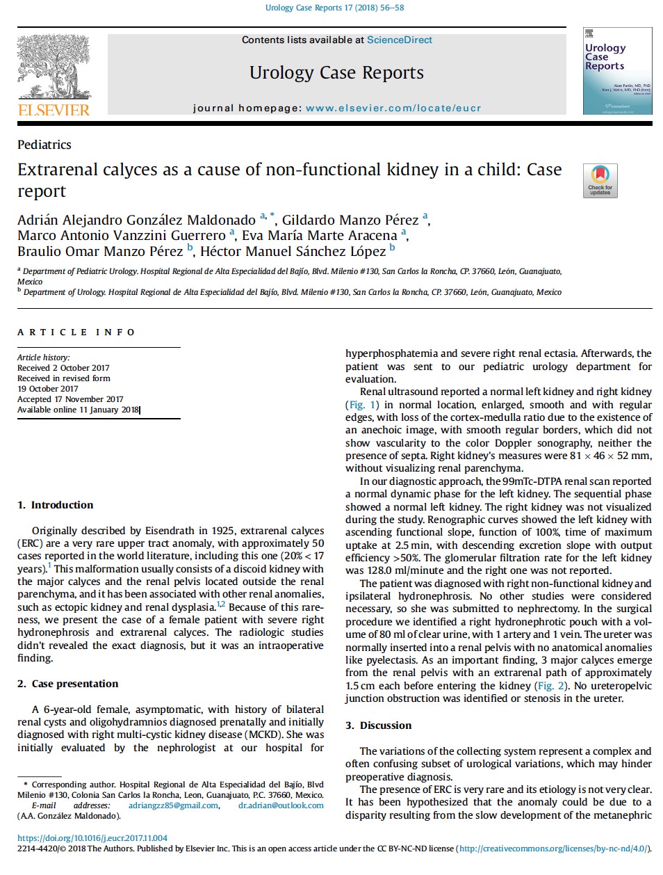 ExtrarenalcalycesasacauseofnonfunctionalkidneyinachildCasereportpdf